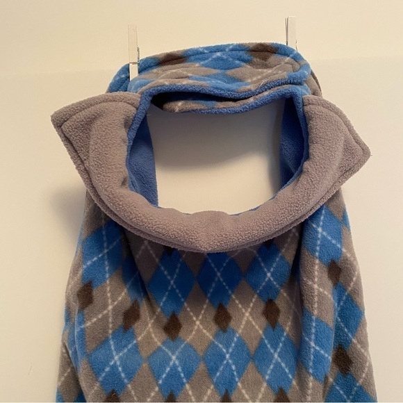 Petco set of 2 reversible fleece dog coats green/ red plaid & blue/Gray argyle - Picture 10 of 14